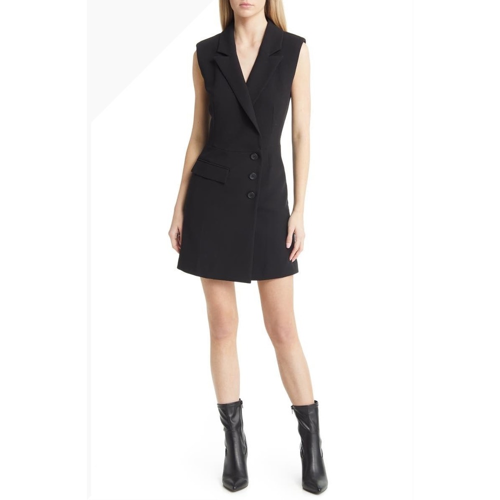 Open Edit Womens Black Sleeveless Blazer Mini Dress NWT ED482853MI Size S